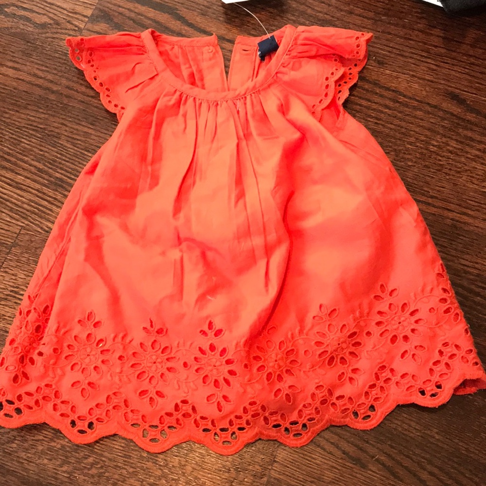 Orange eyelit dress